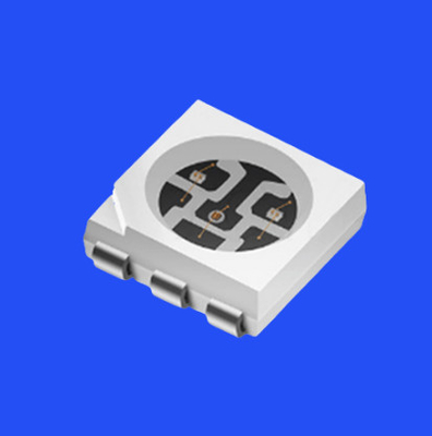 SMD5050 आरजीबी एलईडी डायोड 5.0x5.0 मिमी पीसीटी ब्रैकेट 120 डिग्री 6 पिन स्पष्ट लेंस 0.6W एलईडी चिप